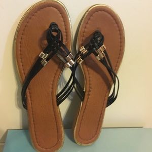 Black and brown sandals